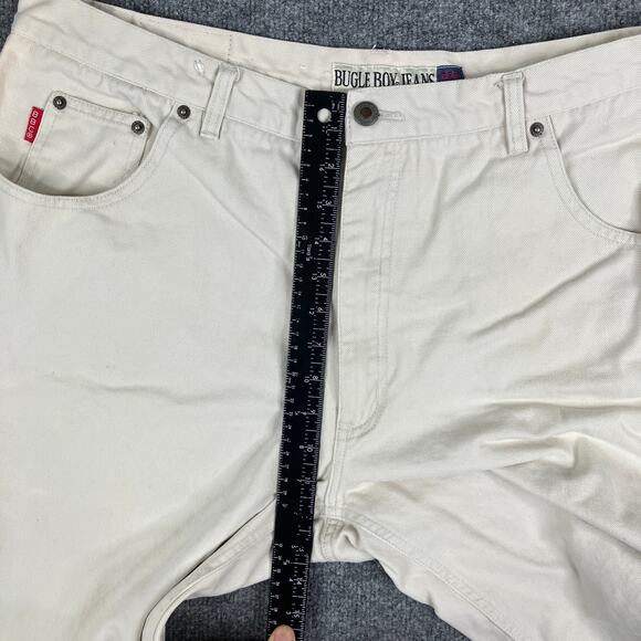 Bugle Boy Shorts Mens Size 42 White Denim 90s Vintage Casual Jean Cutoff Style - Picture 4 of 10